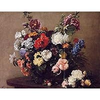 アンリ・ファンタン－ラトゥール、キクの花、希少な額装用画集より、新品高級額装付 Yahoo!オークション - アンリ・ファンタン－ラトゥール キクの花